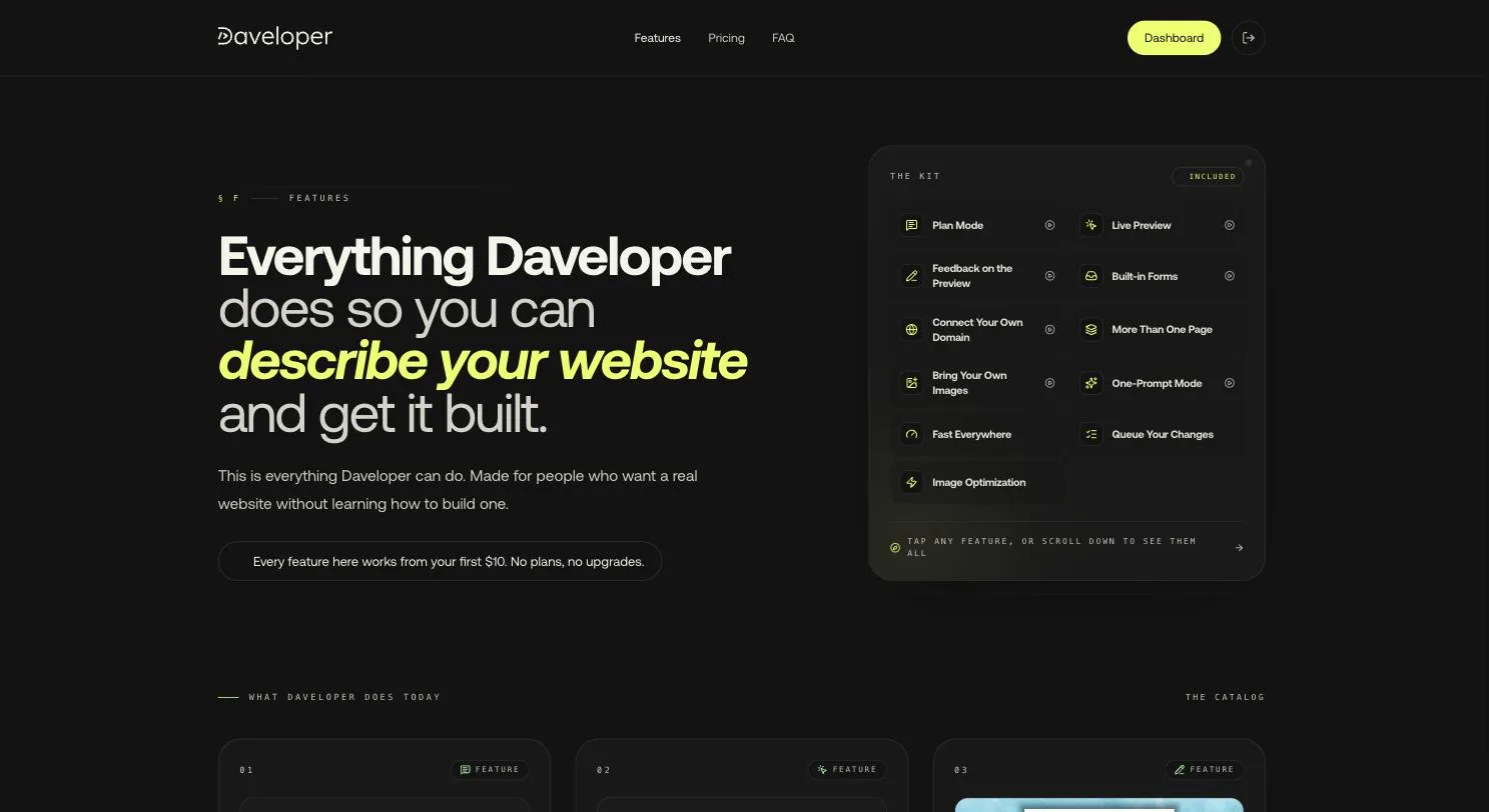 Screenshot of Daveloper.ai