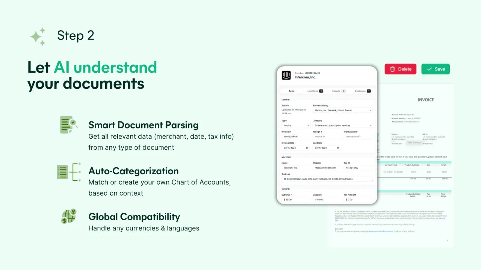 Screenshot of Receiptor AI