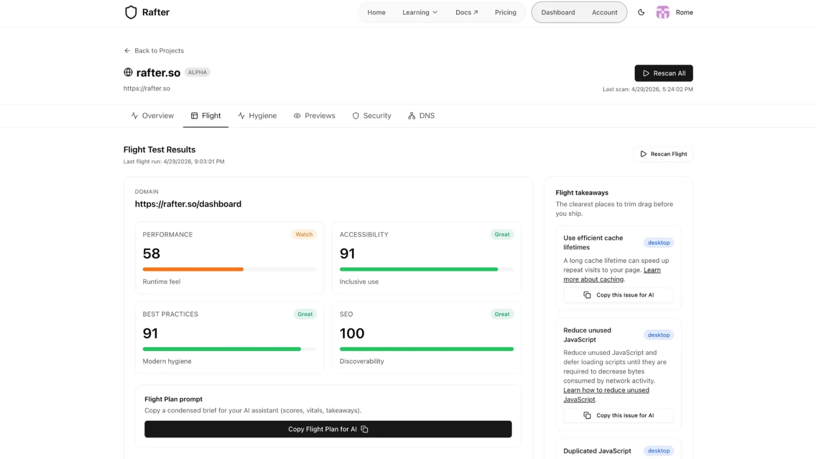 Screenshot of Rafter