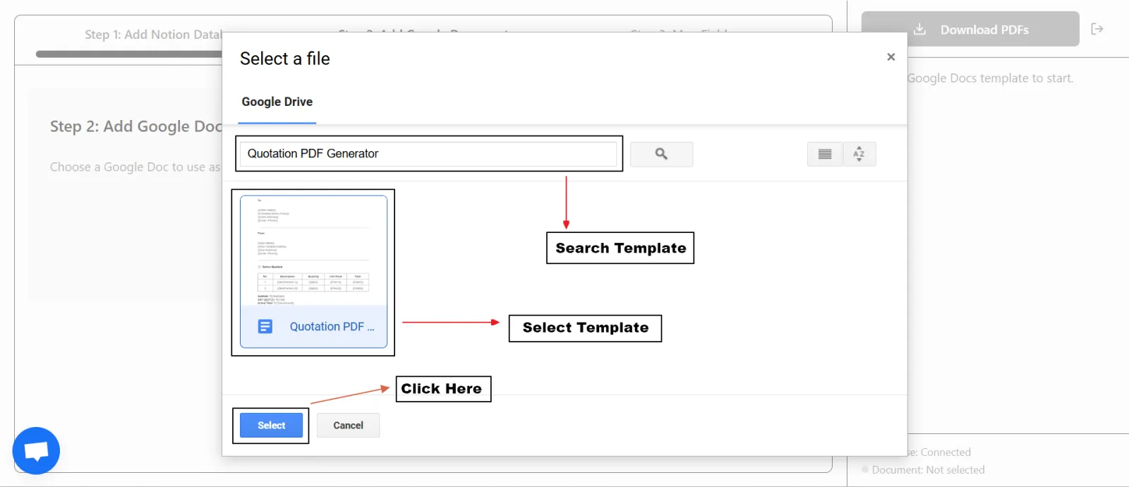 Screenshot of PDFOutput
