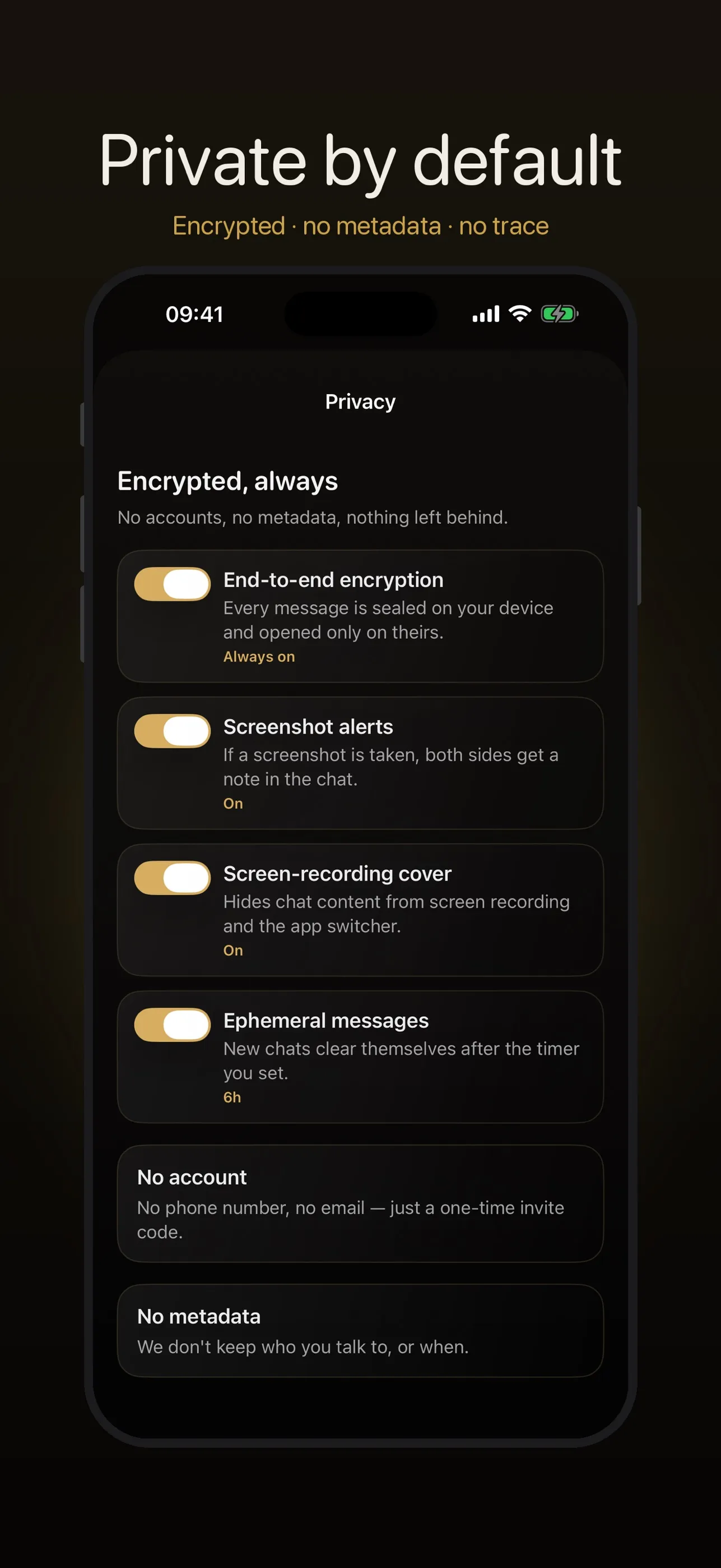 Screenshot of Obscyra — Live Private iOS Messenger