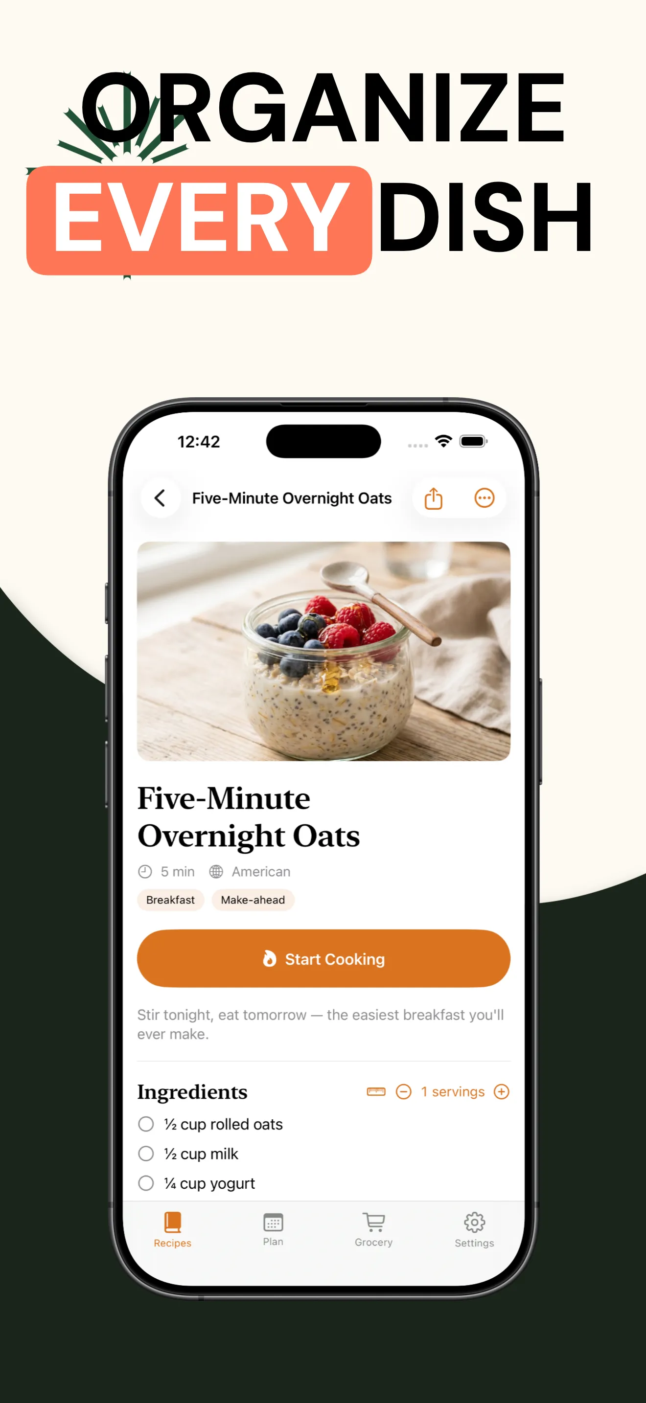 Screenshot of Mise: Save Any Recipe