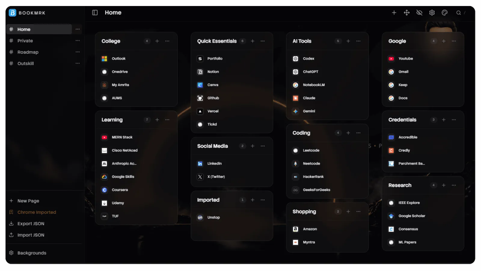 Screenshot of Bookmrk