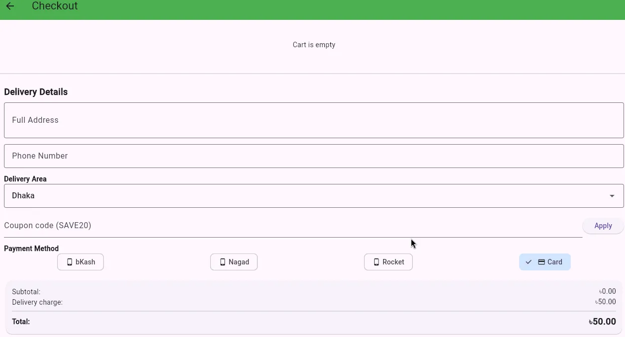 Screenshot of GroceryGo