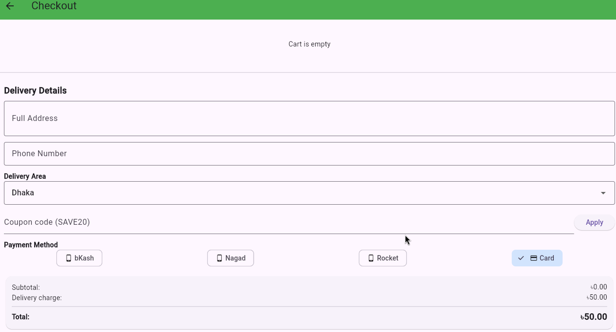 Screenshot of GroceryGo