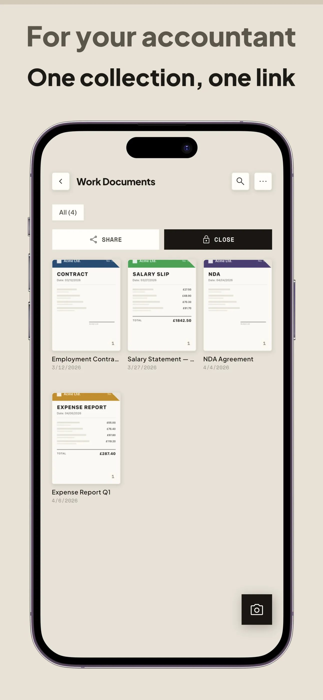 Screenshot of Papel: Scan & Organize