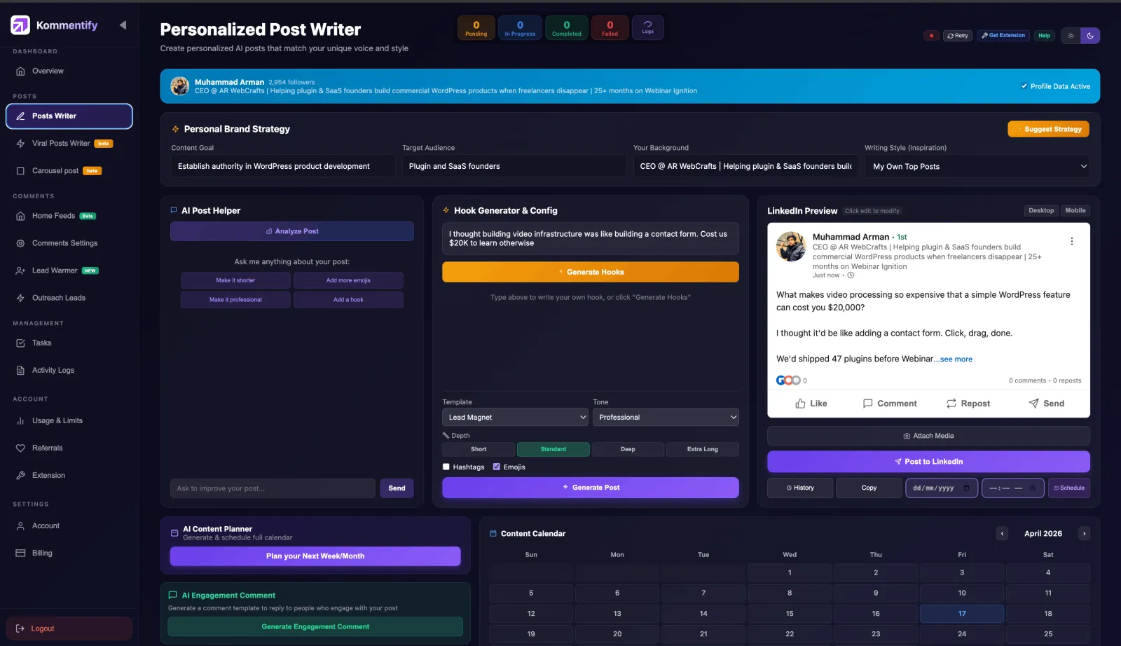 Screenshot of kommentify