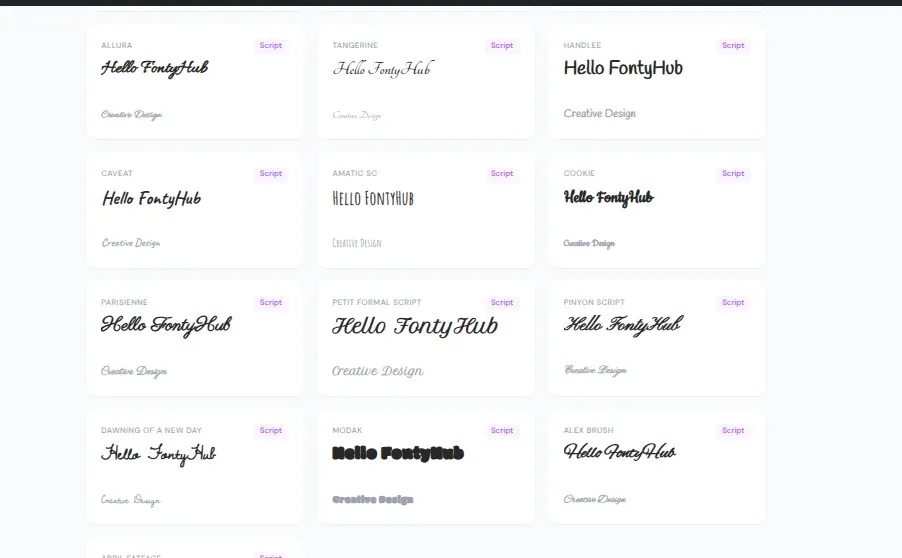 Screenshot of Fonty hub