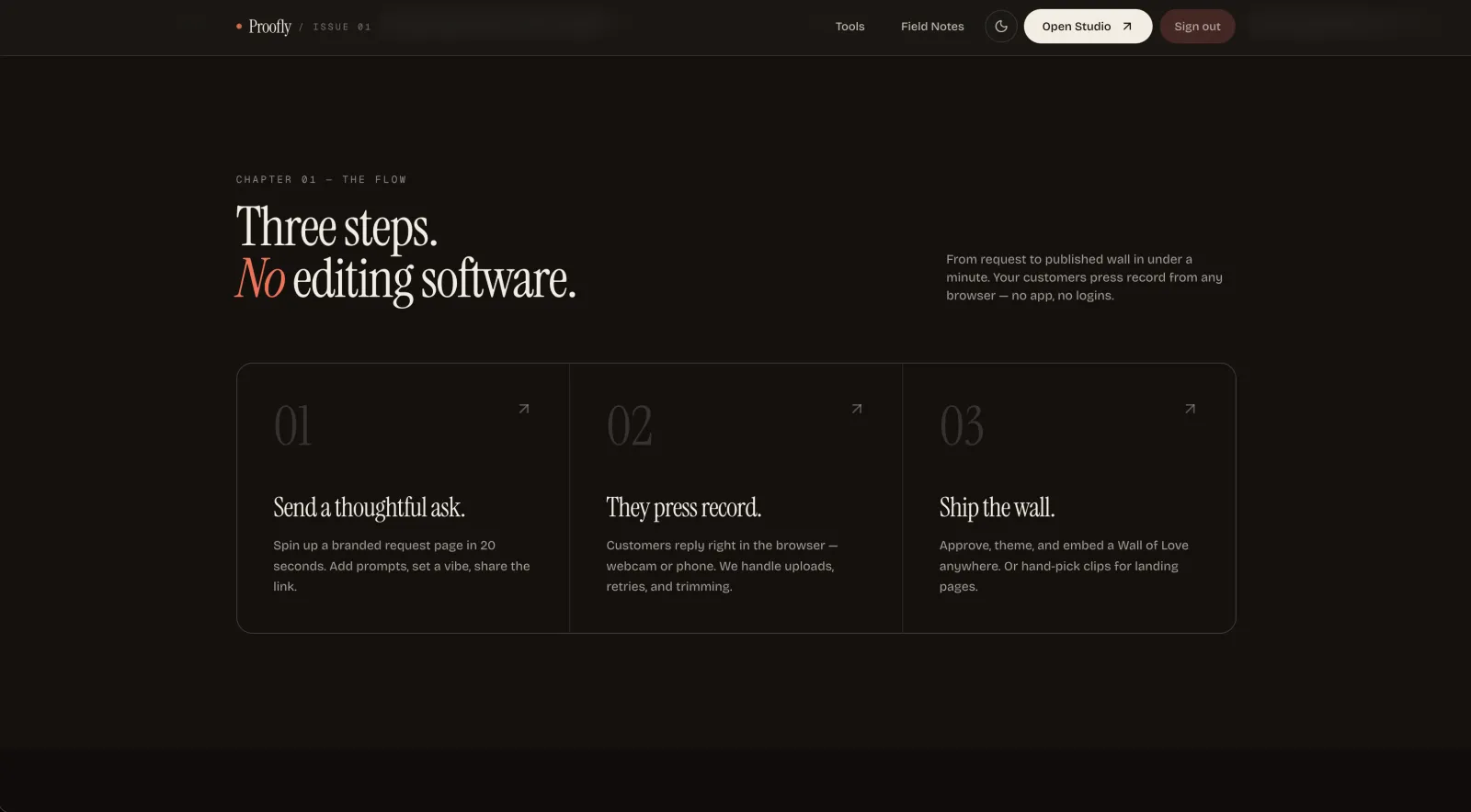 Screenshot of Proofly