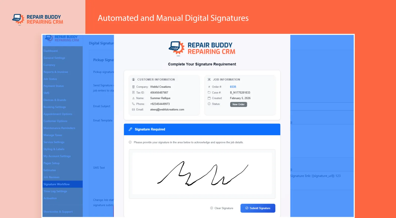 Screenshot of RepairBuddy – Repair Shop CRM & Booking System