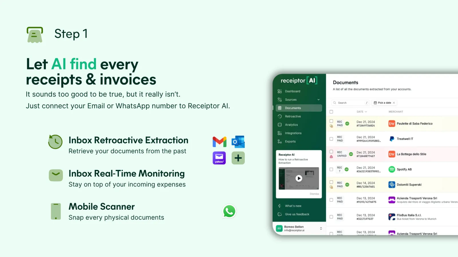 Screenshot of Receiptor AI