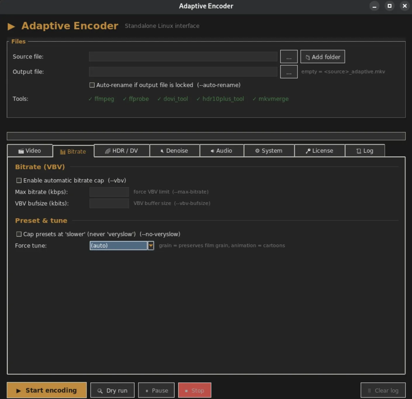 Screenshot of Adaptive Video Encoder