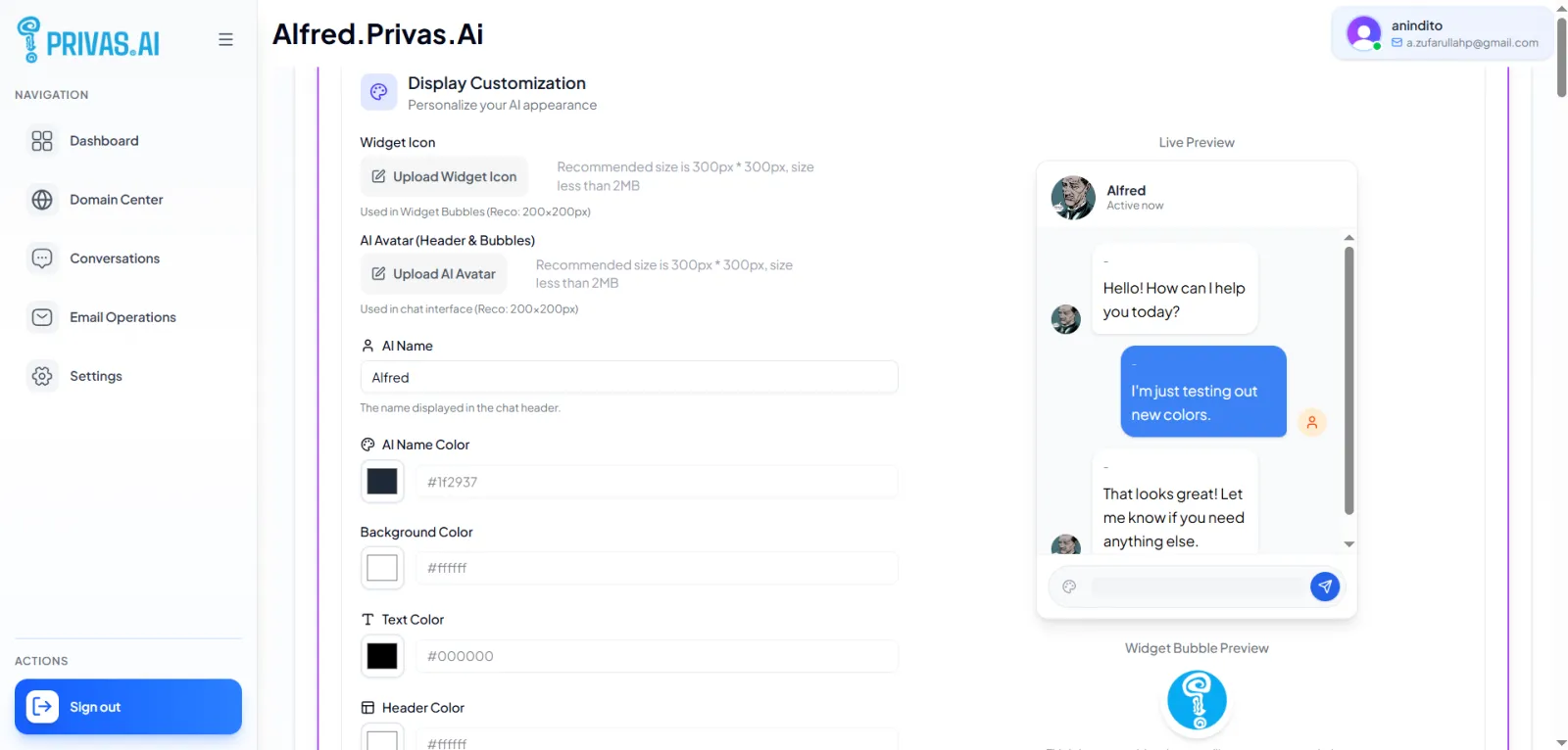 Screenshot of Privas AI