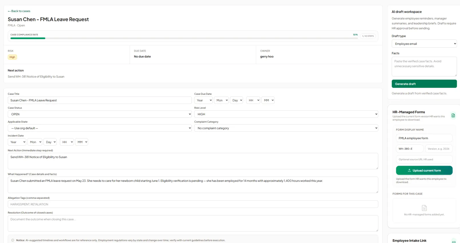 Screenshot of AI SoloHR