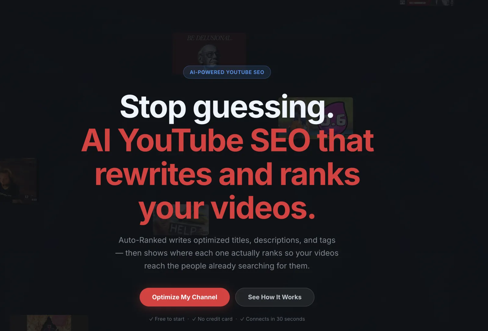 Screenshot of Auto-Ranked: AI-Powered YouTube SEO Tool