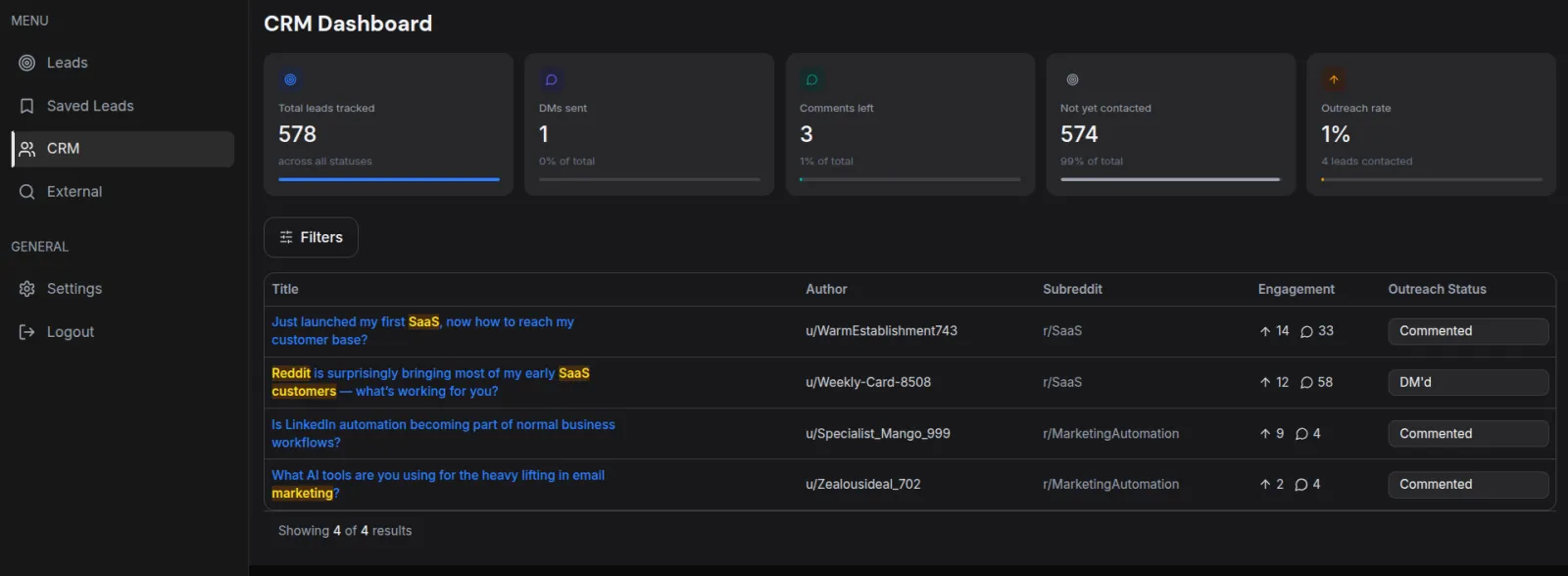 Screenshot of VentureRadar