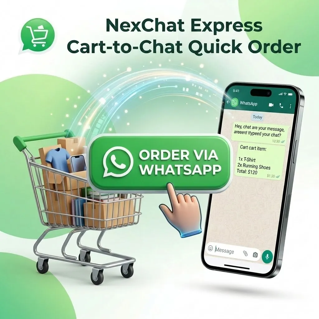 Screenshot of NexChat Express Cart-to-Chat Quick Order