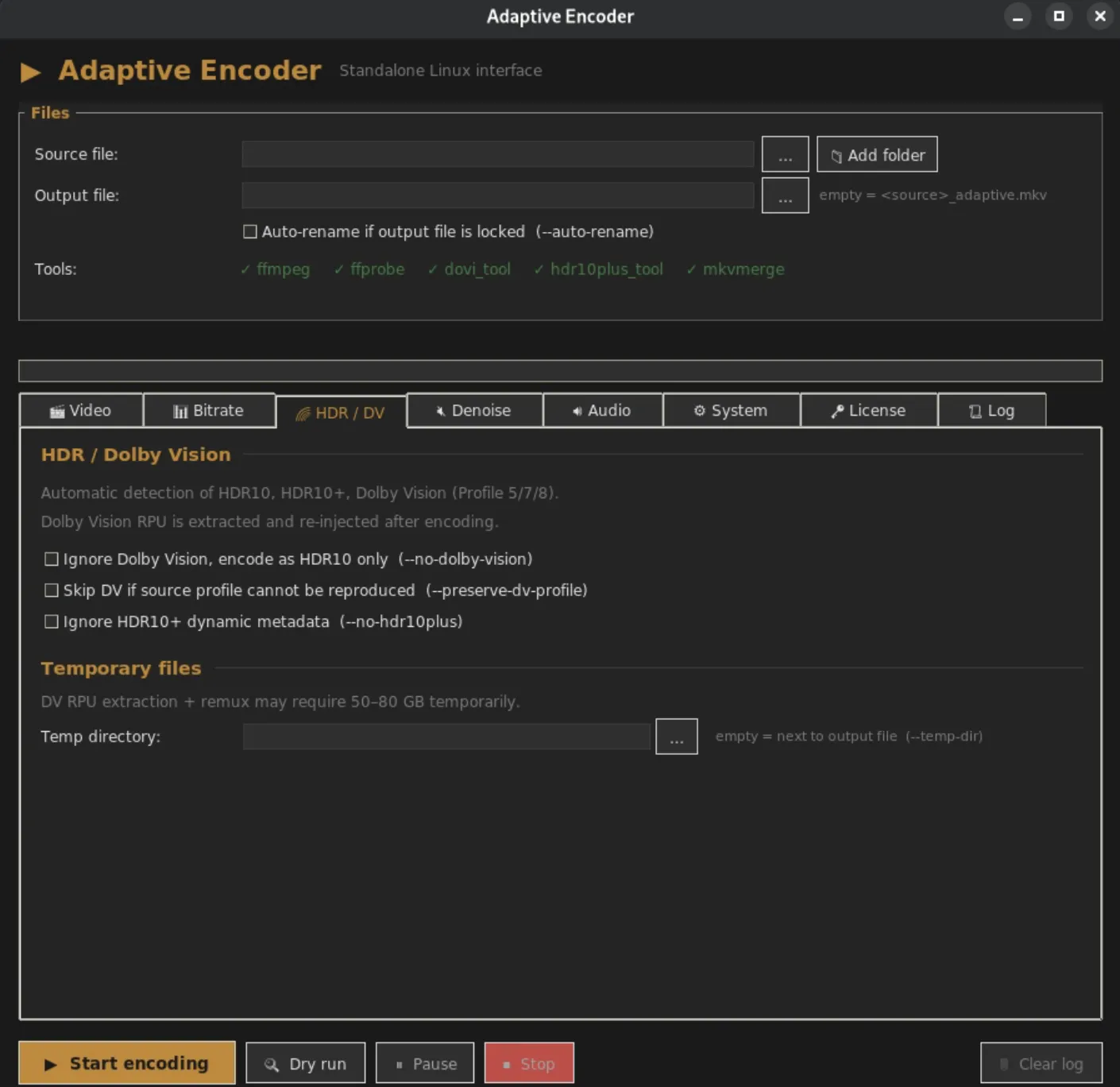 Screenshot of Adaptive Video Encoder