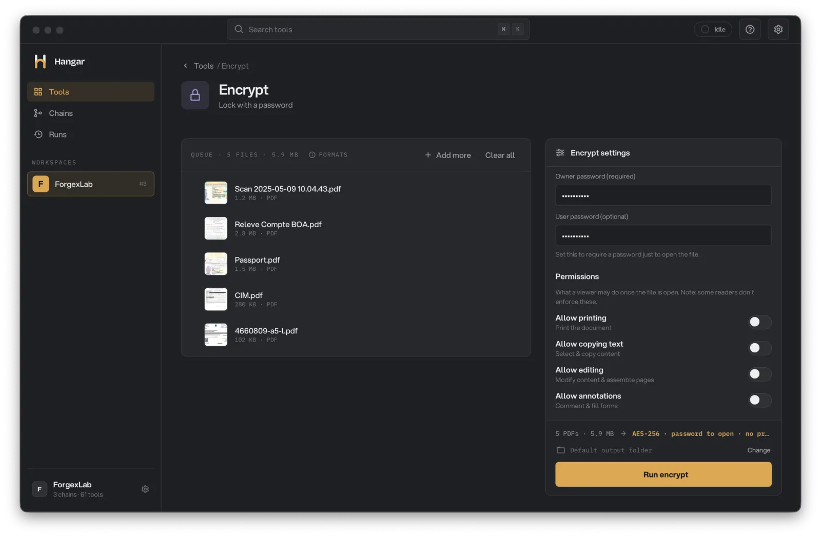 Screenshot of Hangar