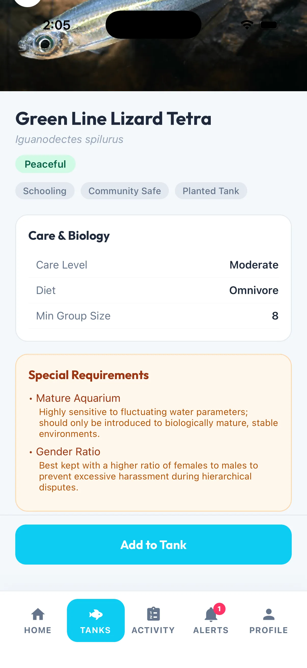 Screenshot of Mahiyar: Aquarium Manager