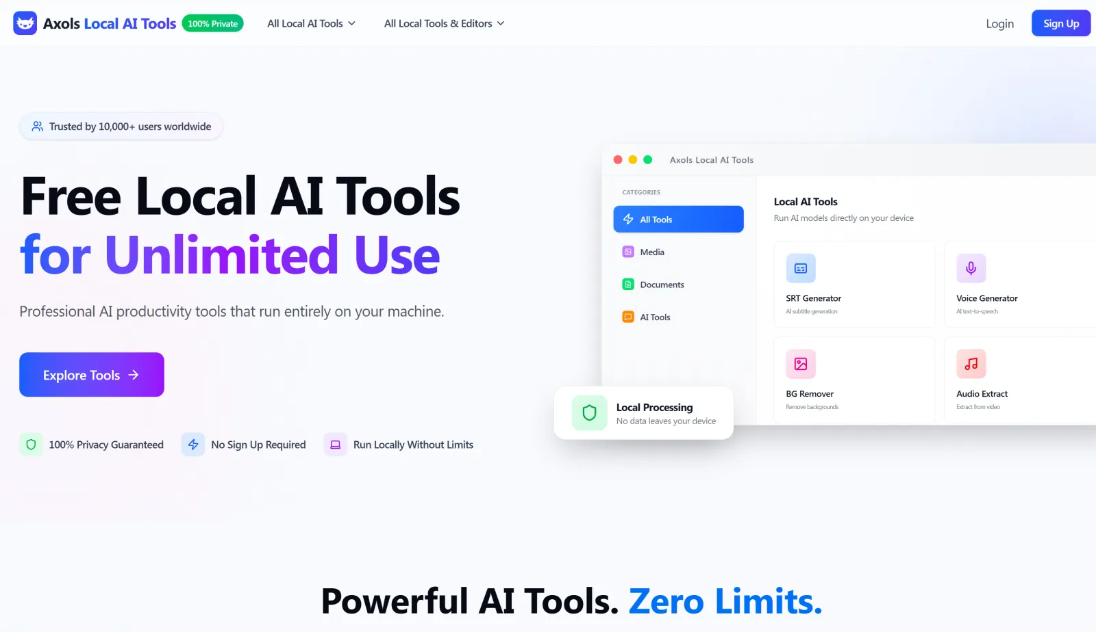 Axols localai tools