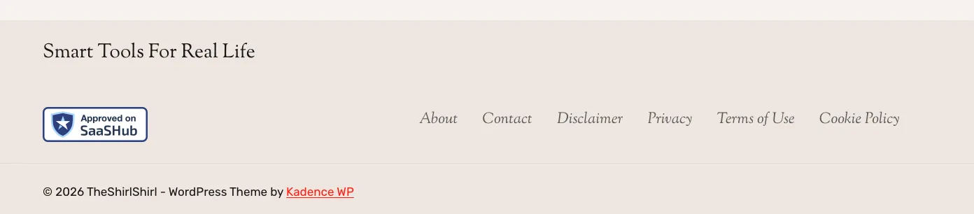 Screenshot of The Shirl Shirl Calculators