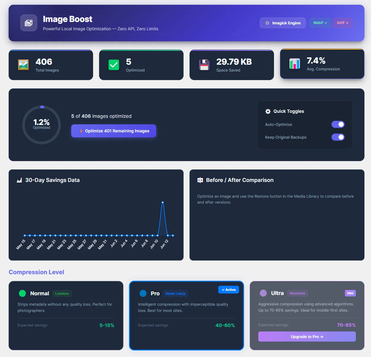 Screenshot of Image Boost