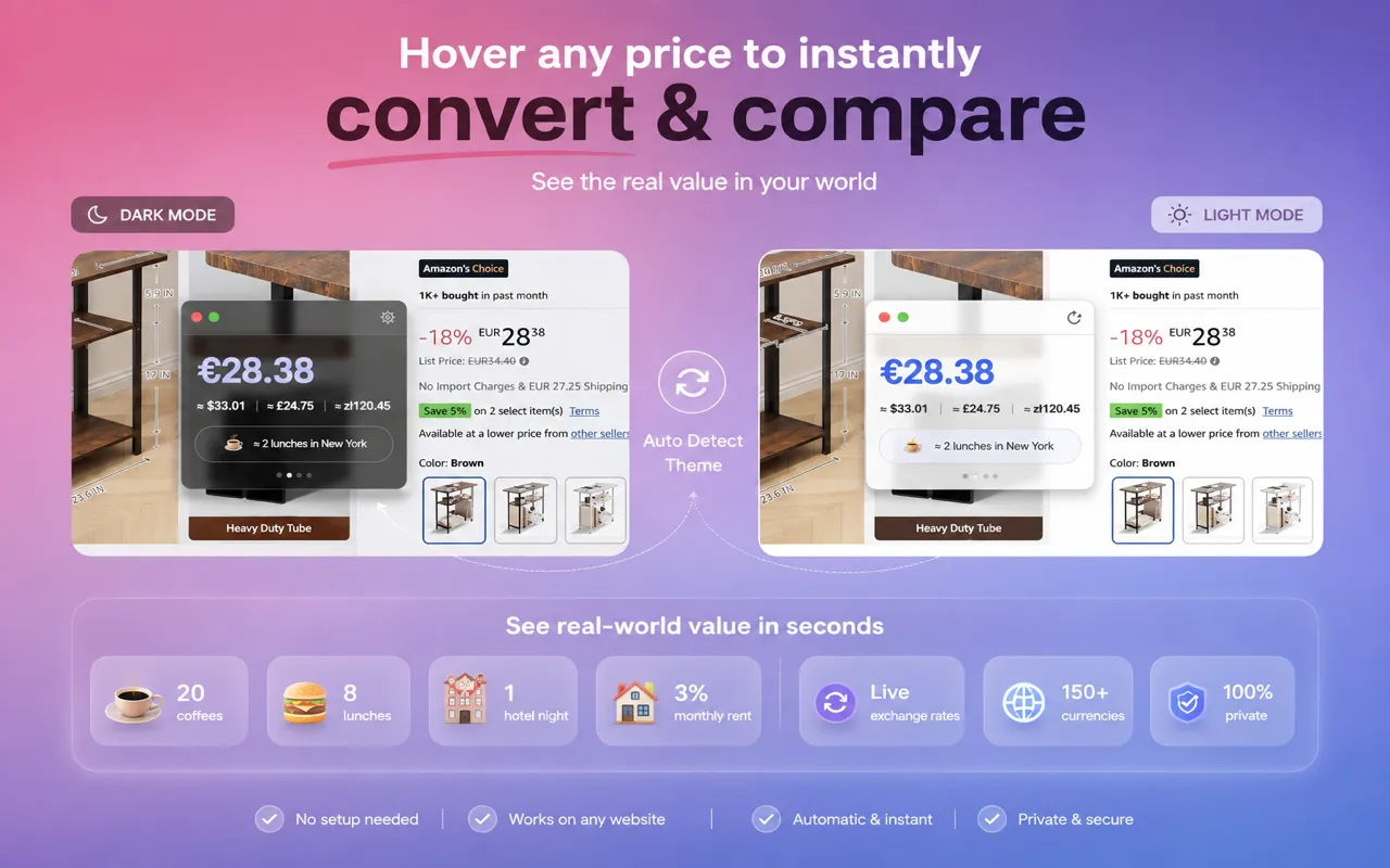 Screenshot of How Much Does It Cost? — Smart Price Converter & Real Cost Comparison