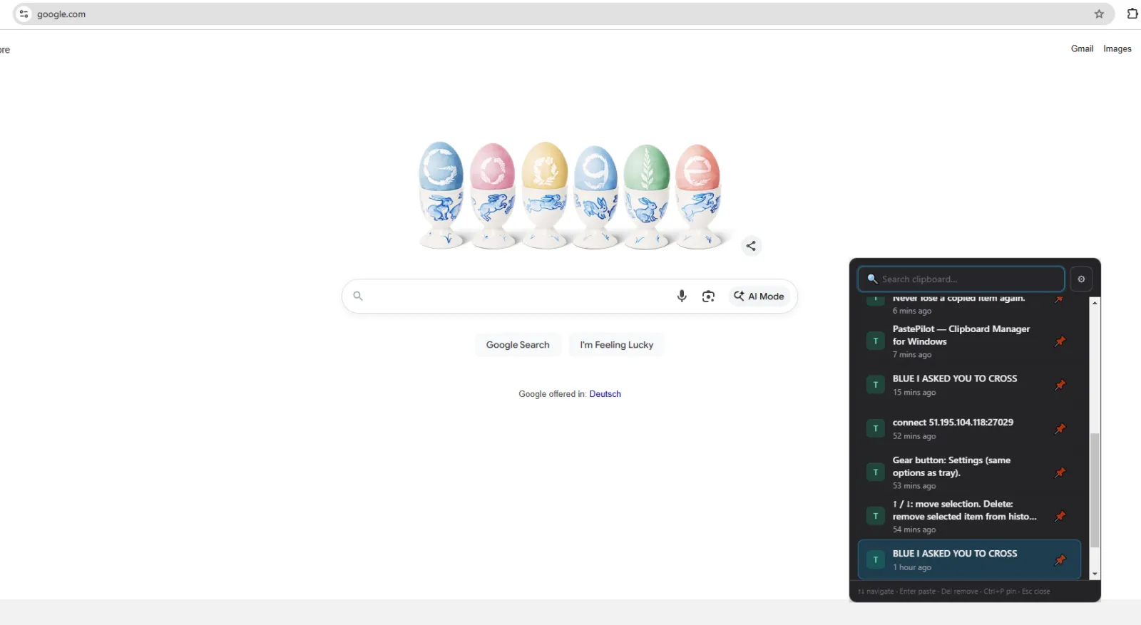Screenshot of PastePilot