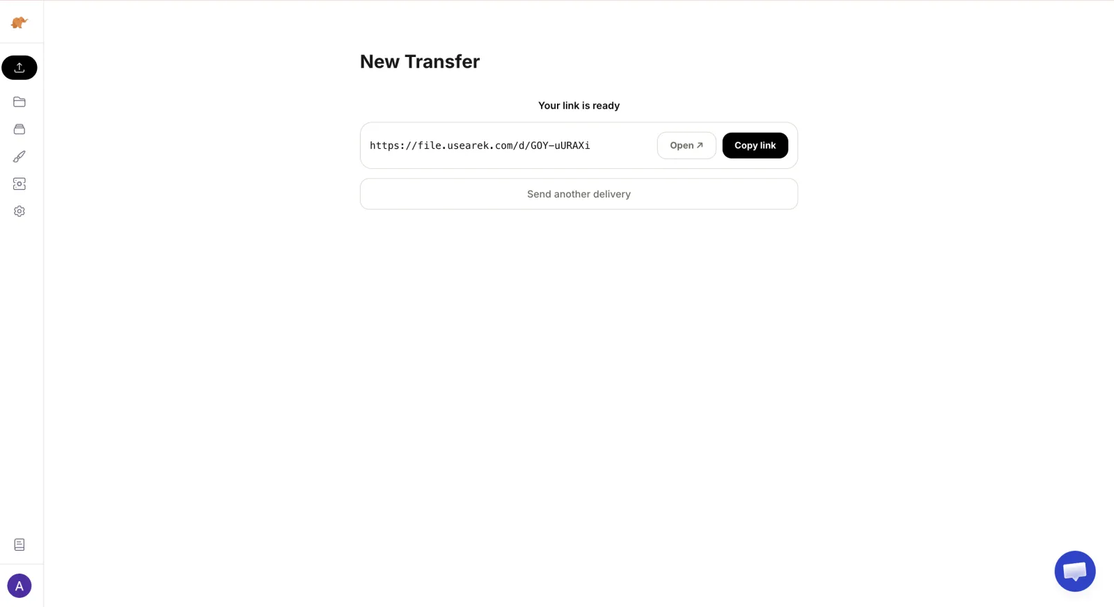 Screenshot of TrunkTransfer