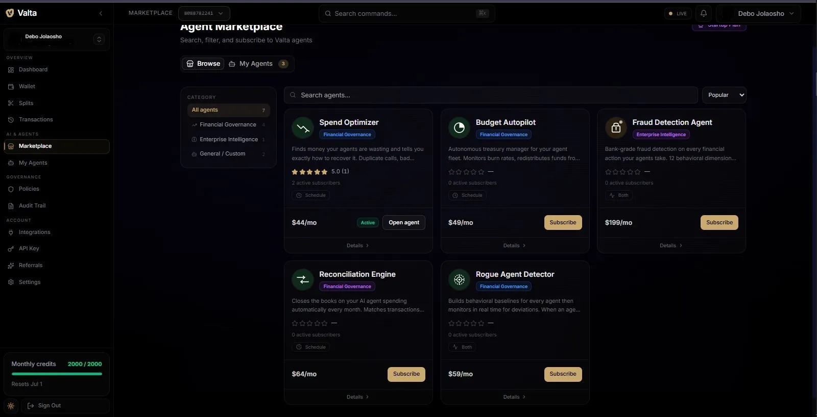 Screenshot of Valta