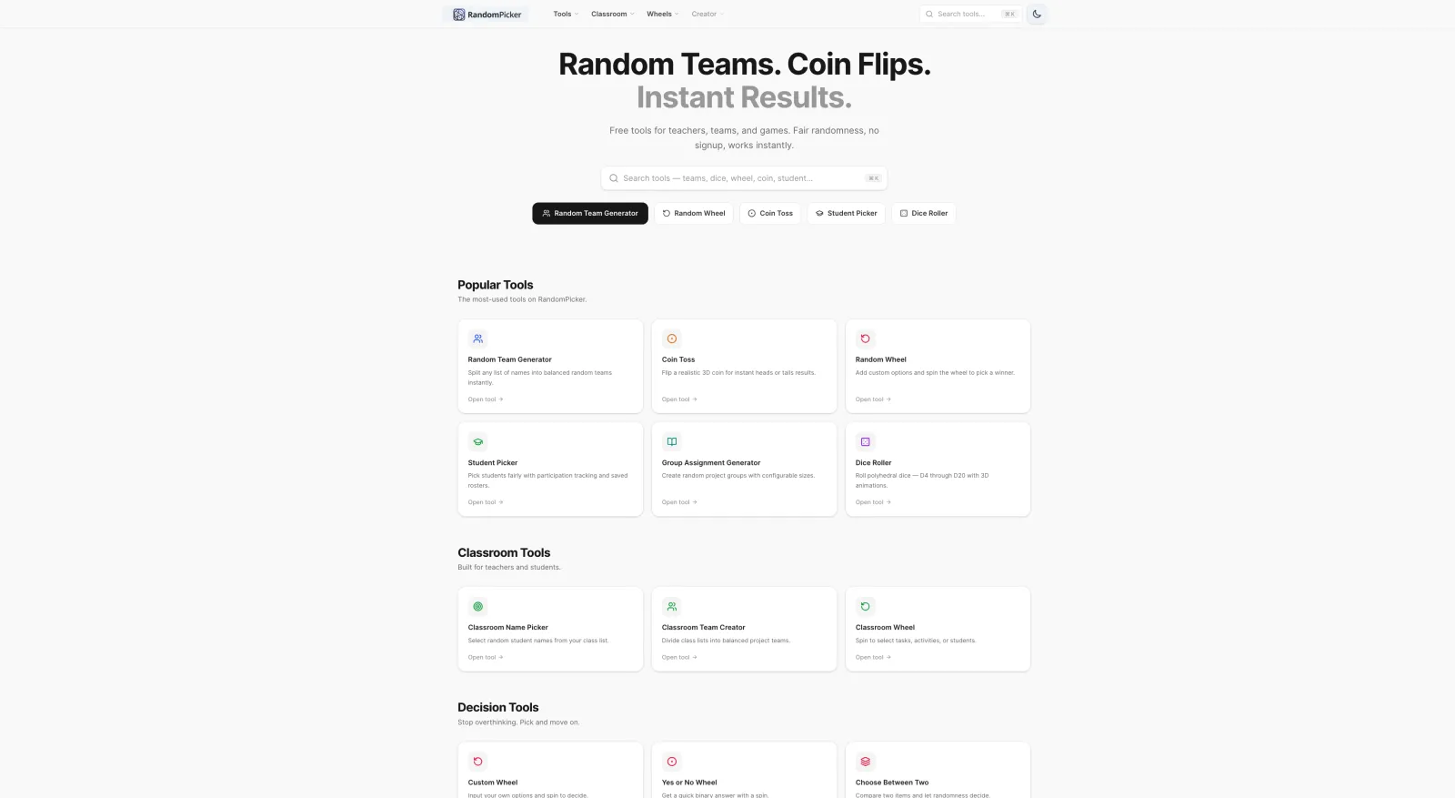 Screenshot of RandomPicker