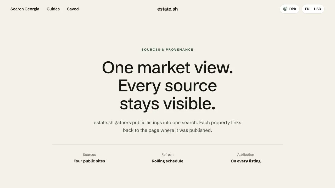 Screenshot of estate.sh