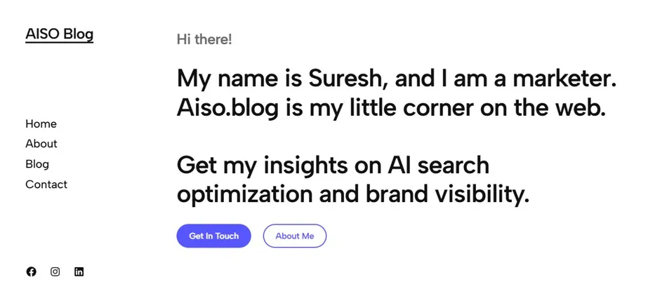 Screenshot of AISO Blog