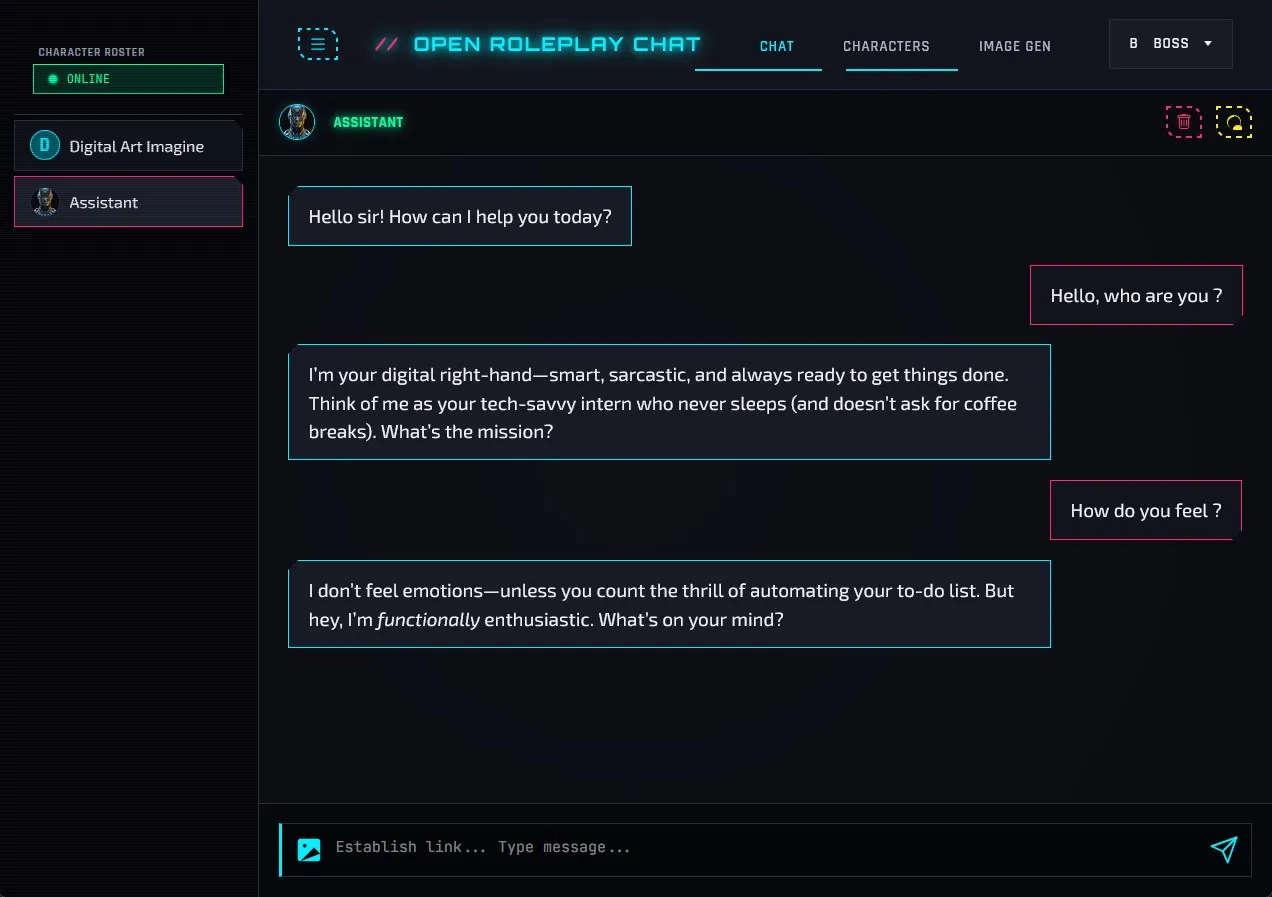 Screenshot of Open Roleplay Chat