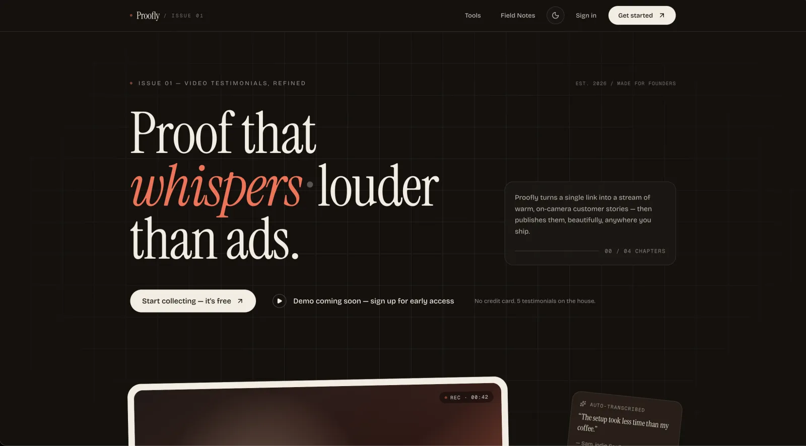 Screenshot of Proofly