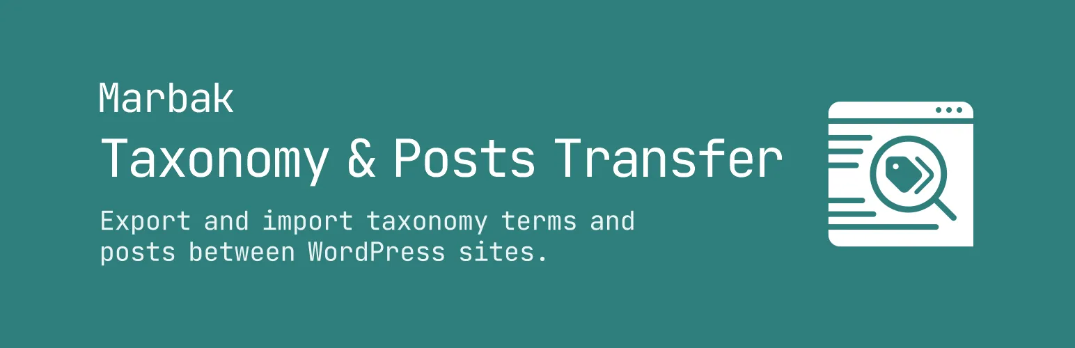 Screenshot of Marbak Taxonomy & Posts Transfer