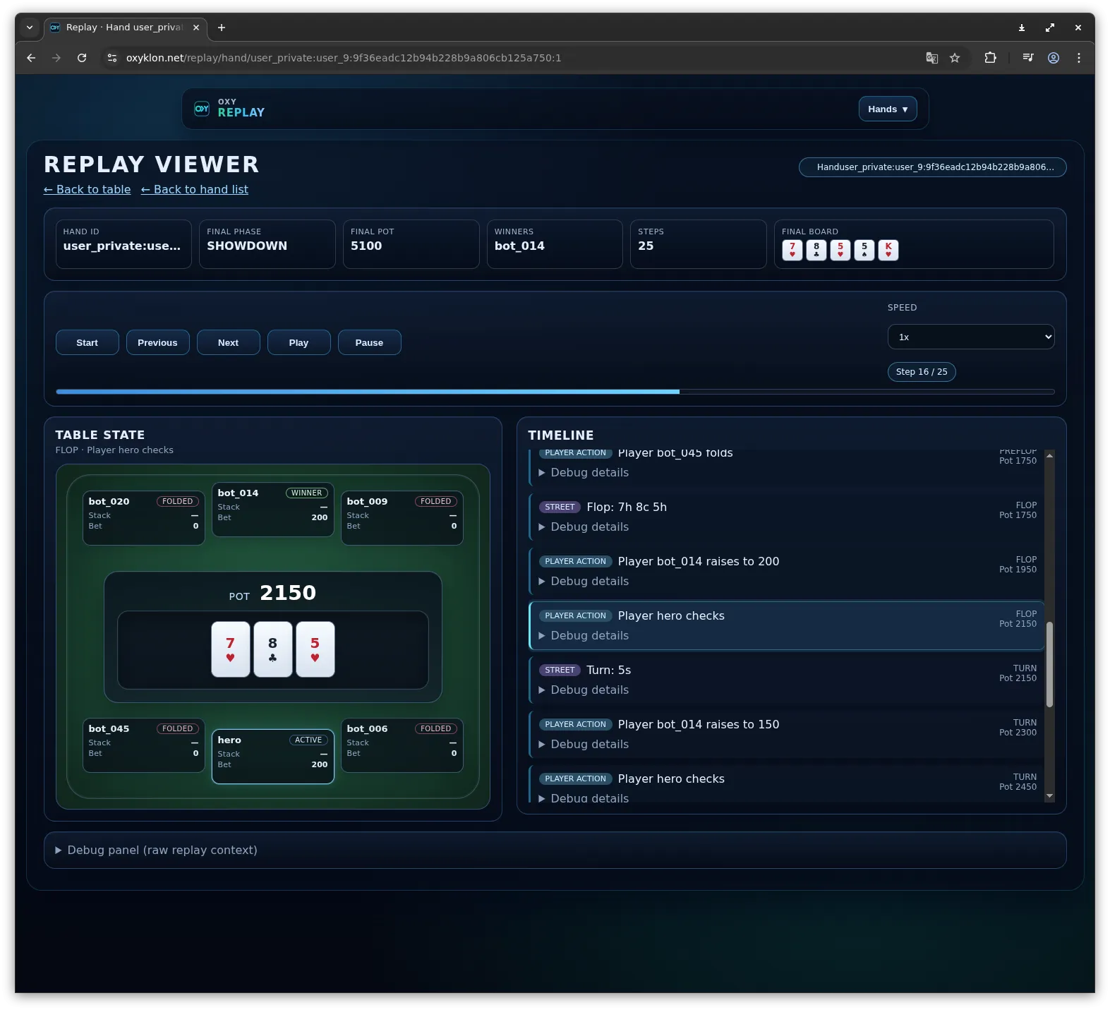 Screenshot of OXY Poker