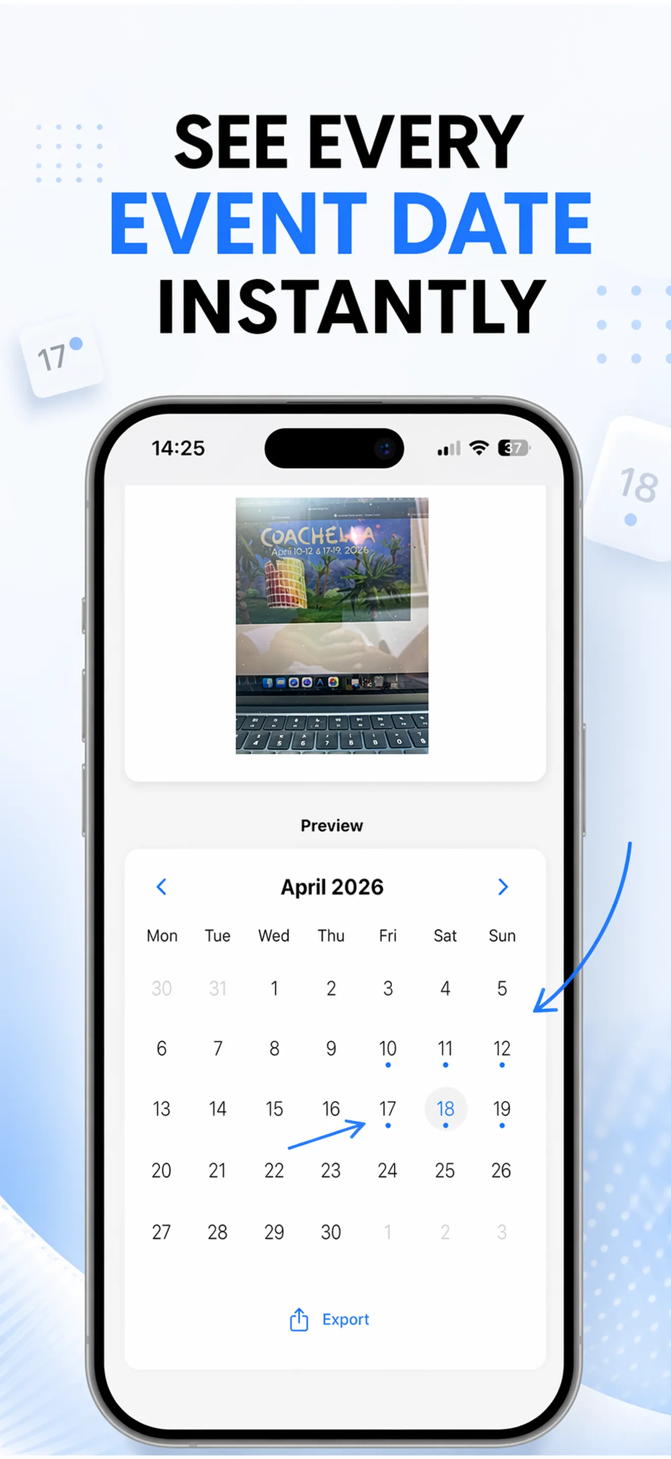 Screenshot of Photo2Calendar
