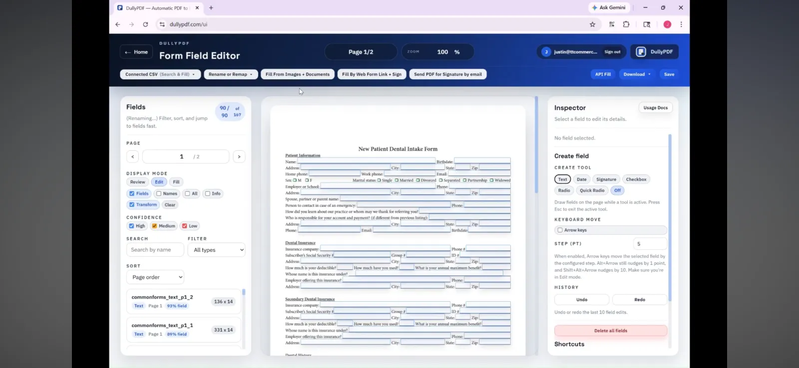 Screenshot of DullyPDF