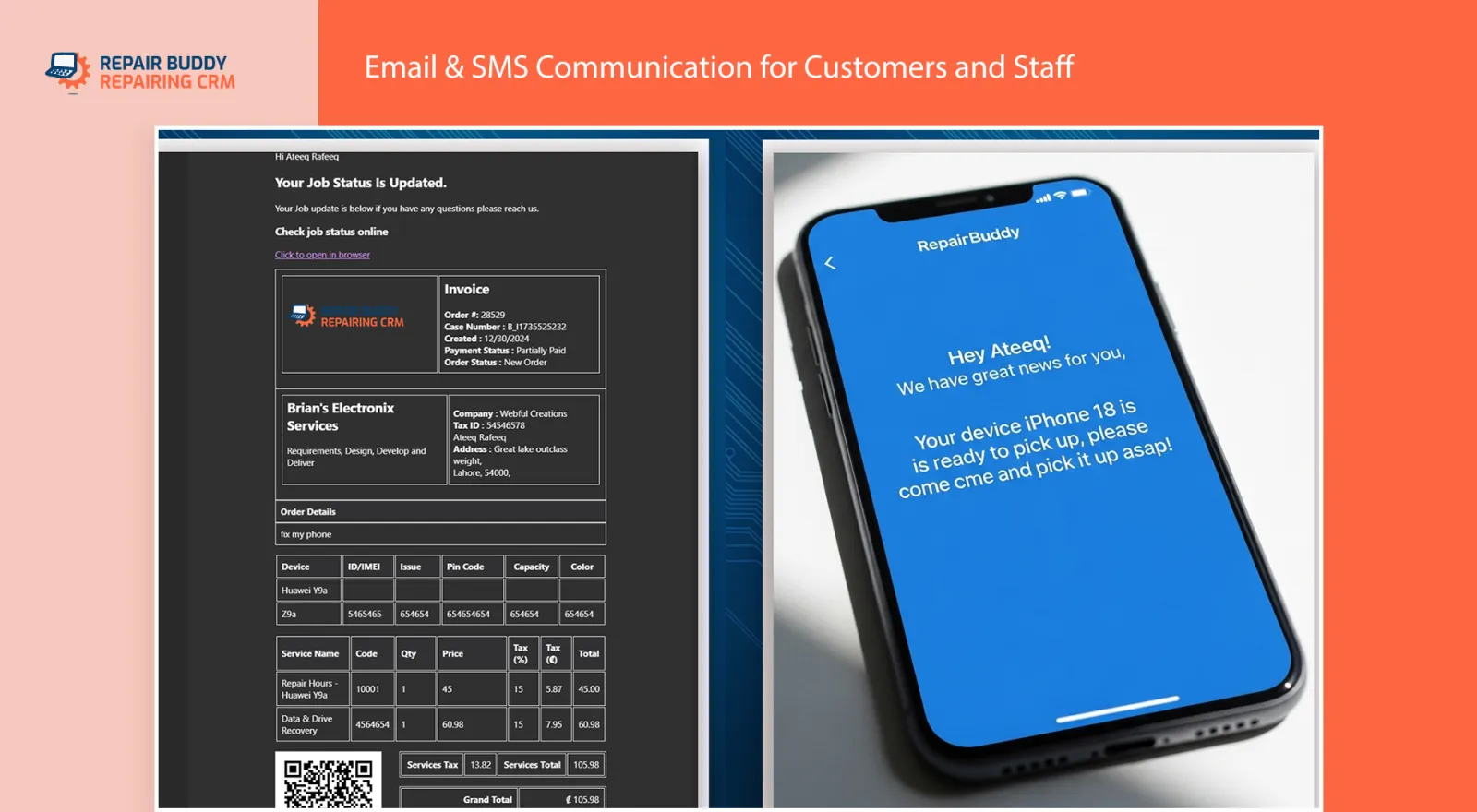 Screenshot of RepairBuddy – Repair Shop CRM & Booking System