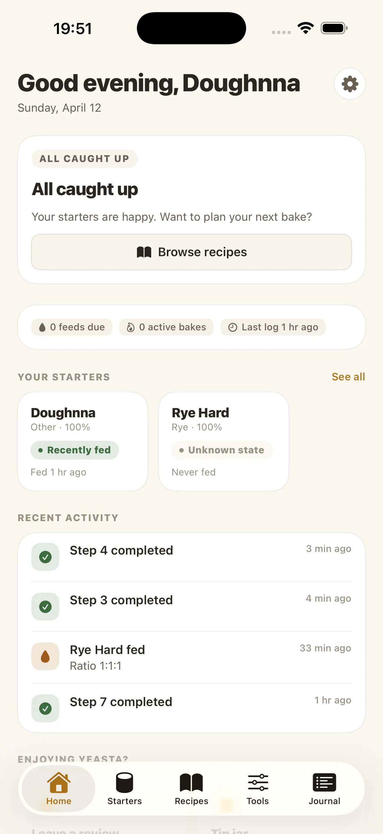 Yeasta - Sourdough Tracker