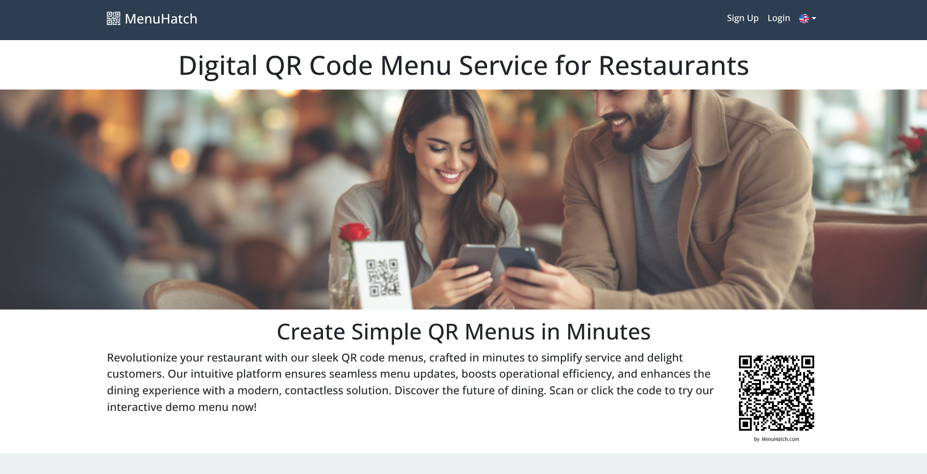 QR Code Menu Service for Restaurants