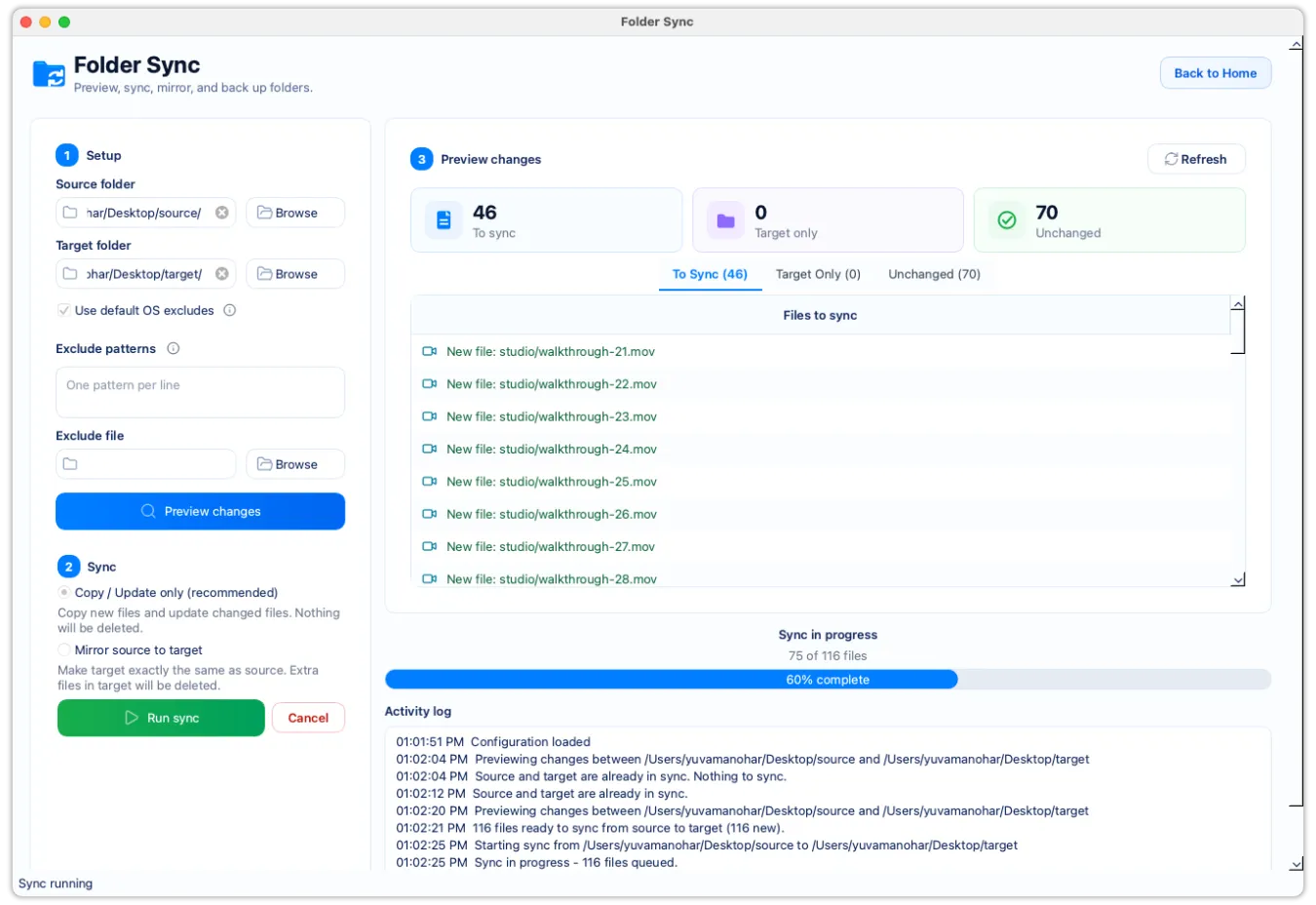 Screenshot of FileLever