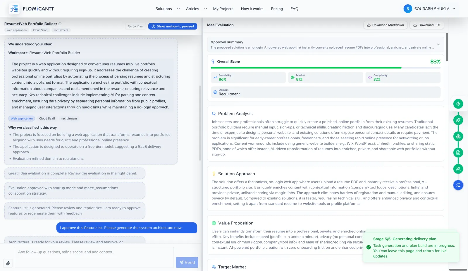 Screenshot of FLOWiGANTT