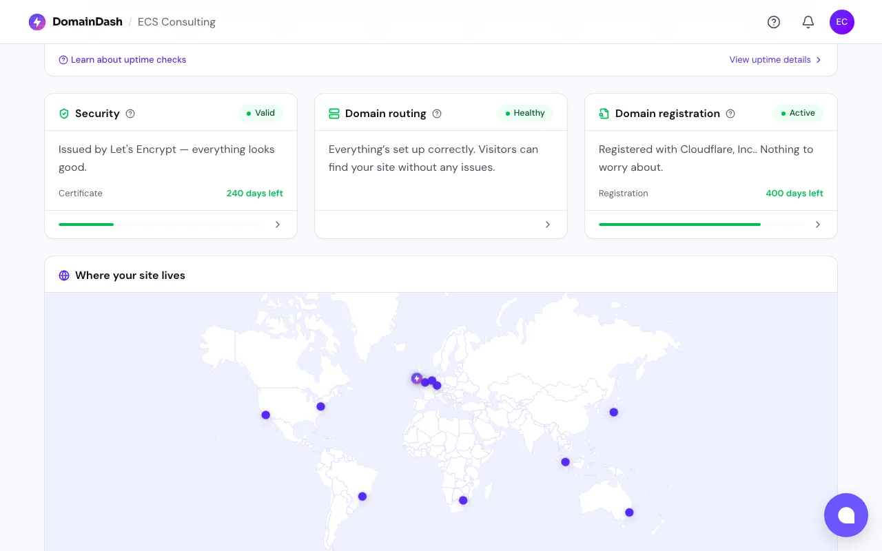Screenshot of DomainDash
