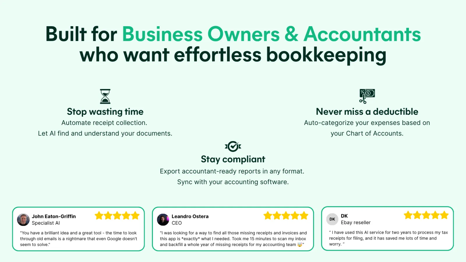 Screenshot of Receiptor AI