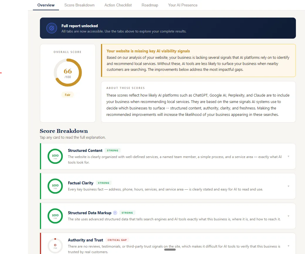 Screenshot of AIMention