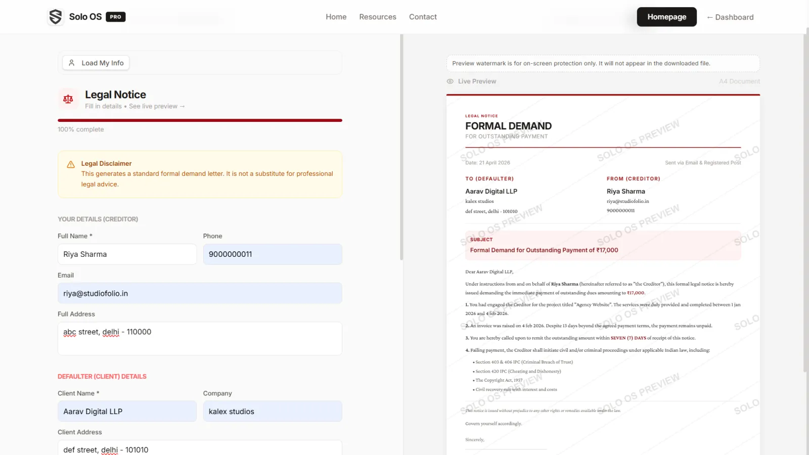 Screenshot of Solo OS