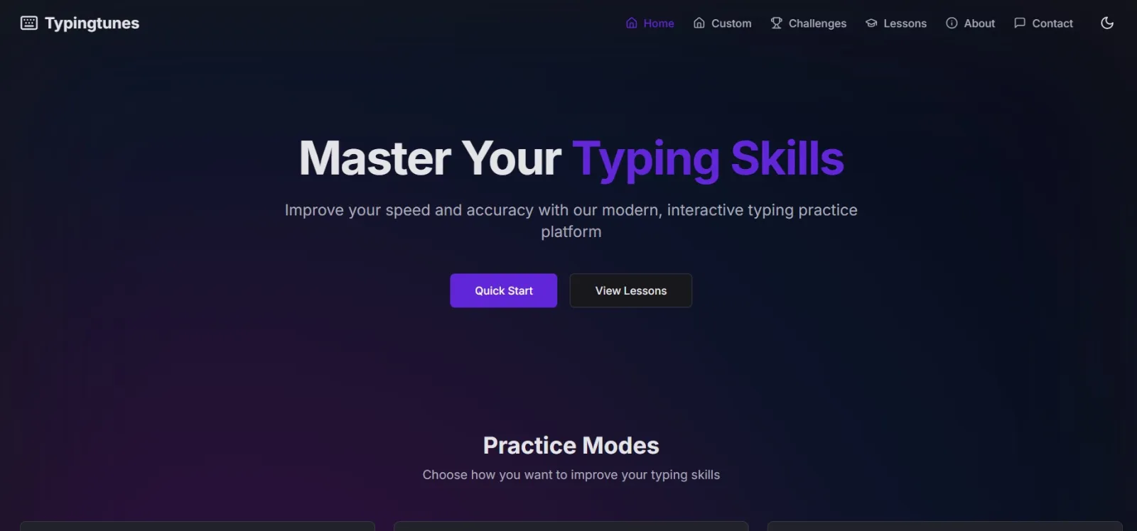 Screenshot of Typingtunes